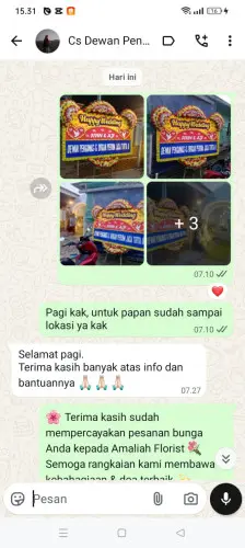 Testimonial Papan Bunga Pernikahan asem